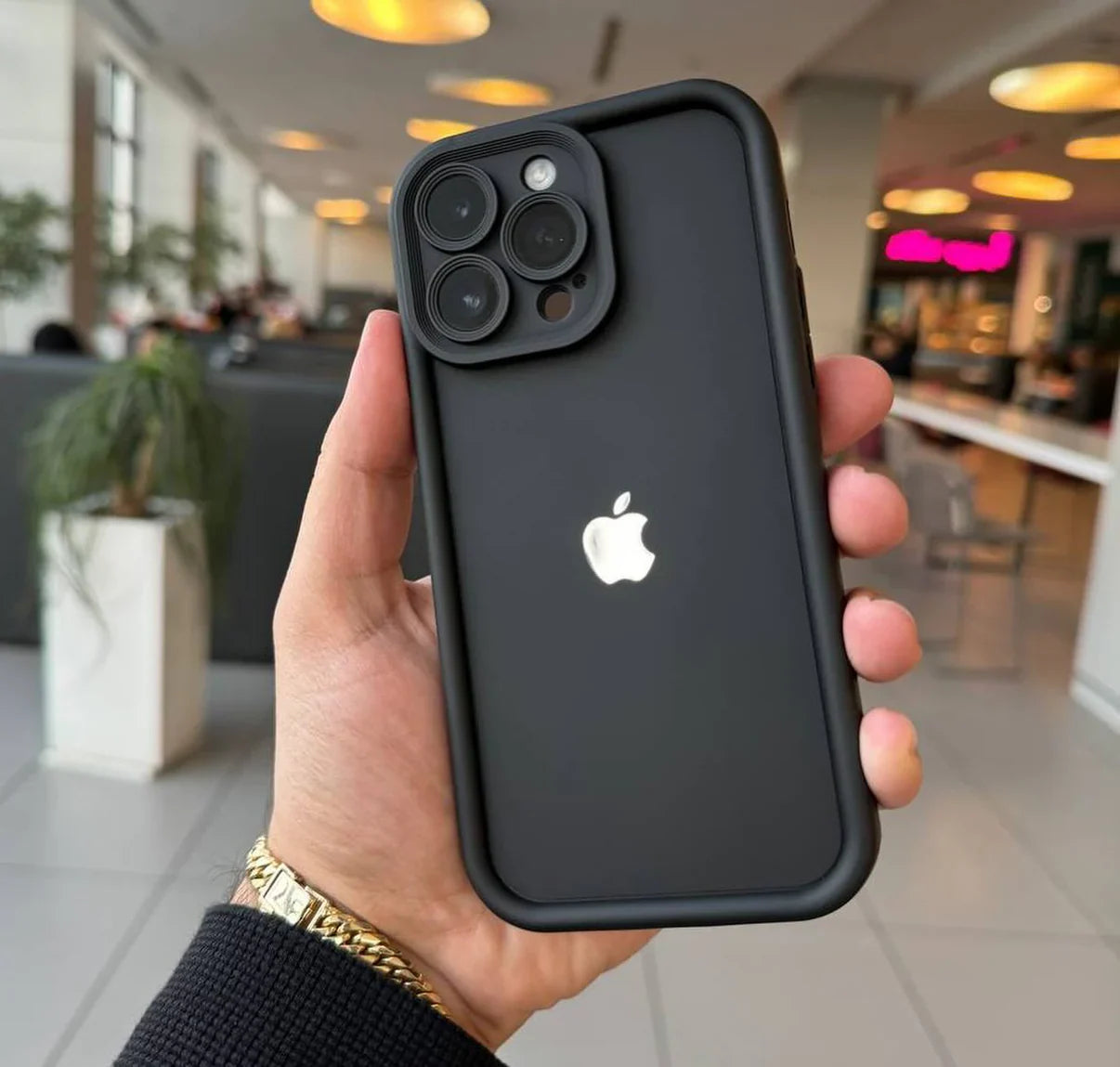 Black Solid Silicon Case with 3D borders