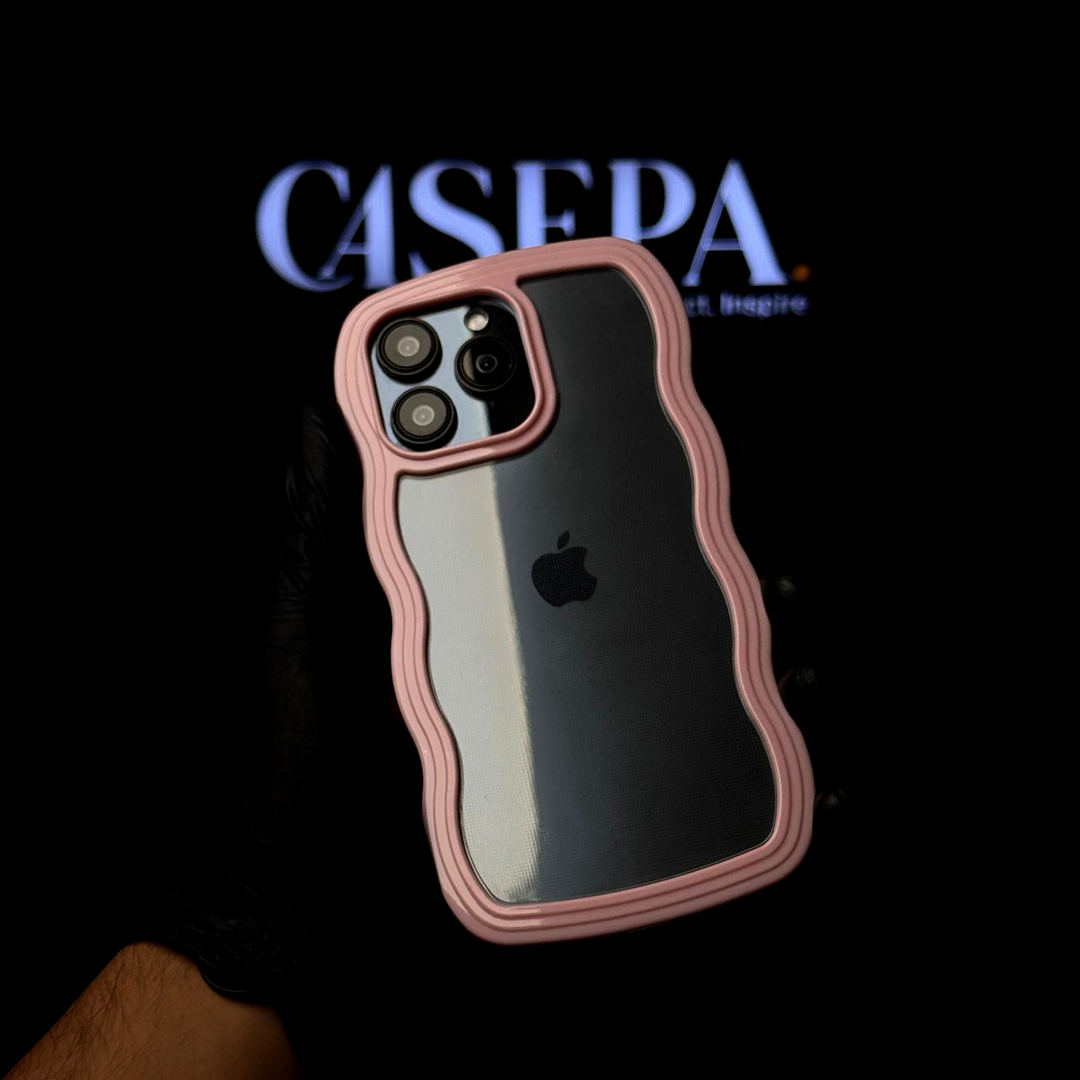 Cute Clear Curly Wave Case Premium Quality