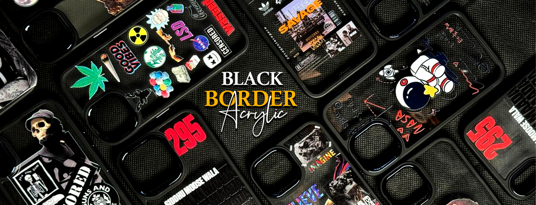 Black Border Acrylic Cases