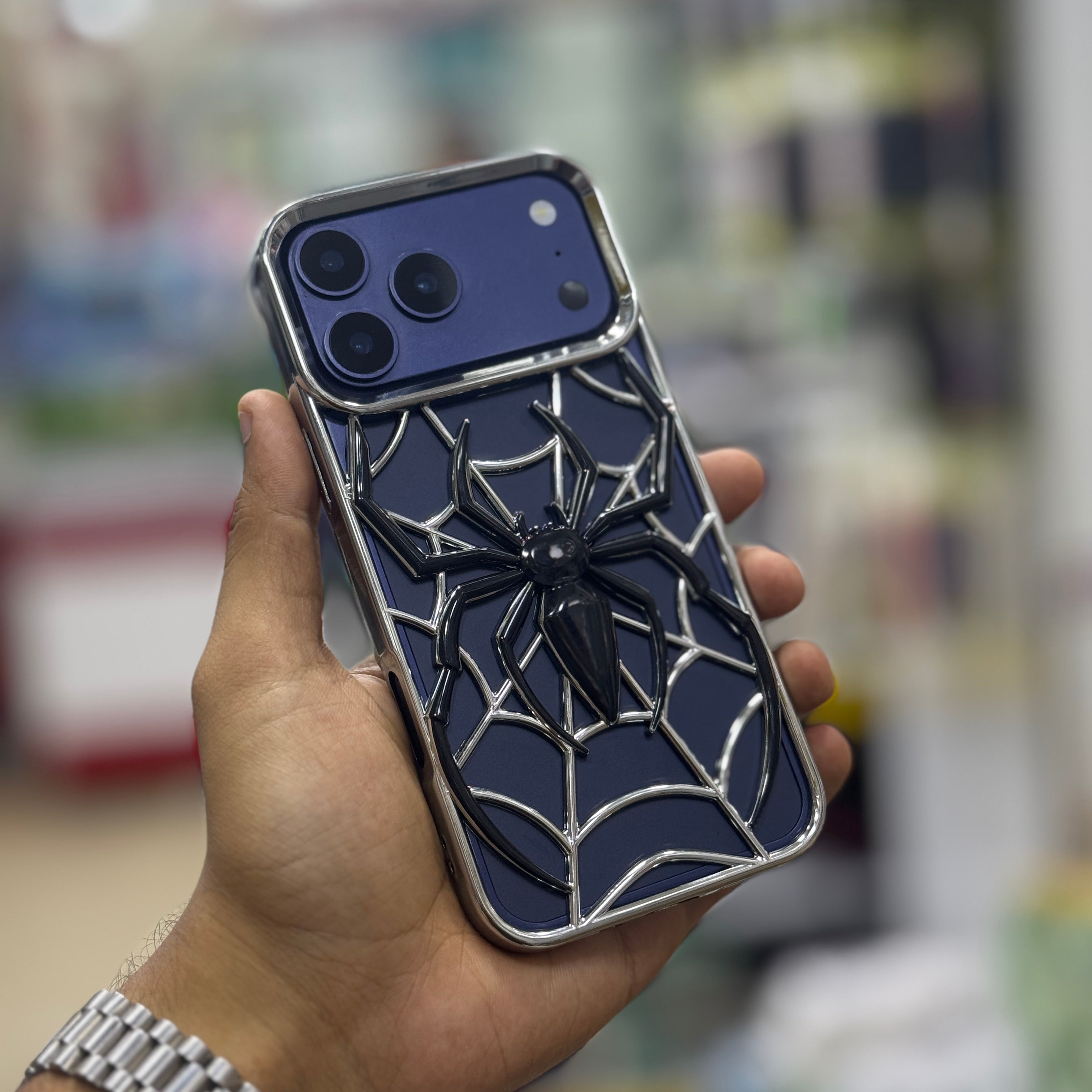 Spider Themed Two Tone Electroplated Premium 3D Case