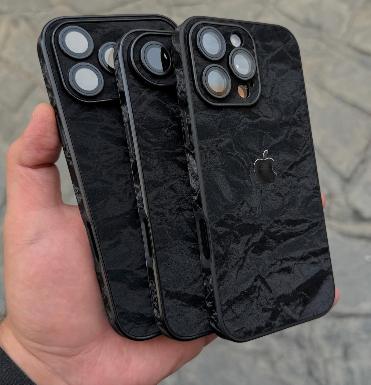 Black Velvet Alcantara Textured Case Premium Quality