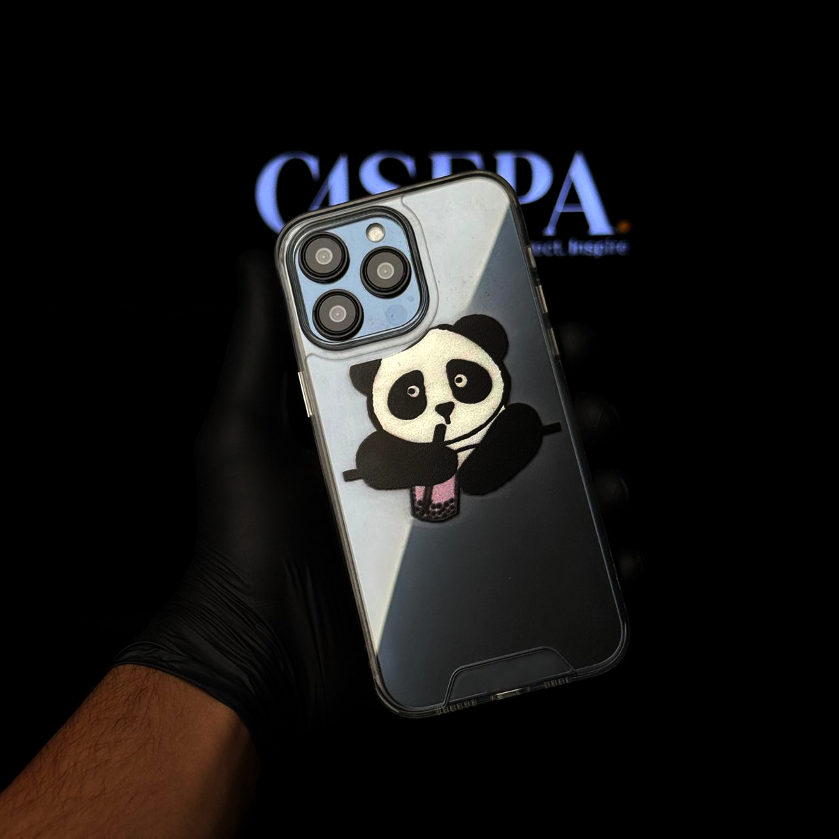 Cute Panda Sip Clear Acrylic Case – CASEPA.